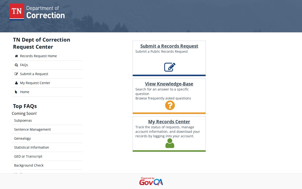 TDOC public records portal for Hancock County discharge records