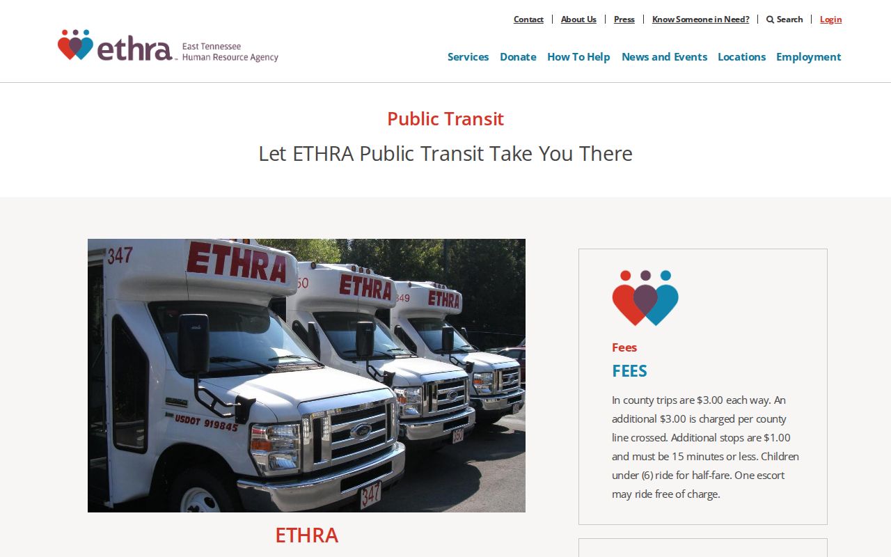 ETHRA planned transportation information after a Hancock County release